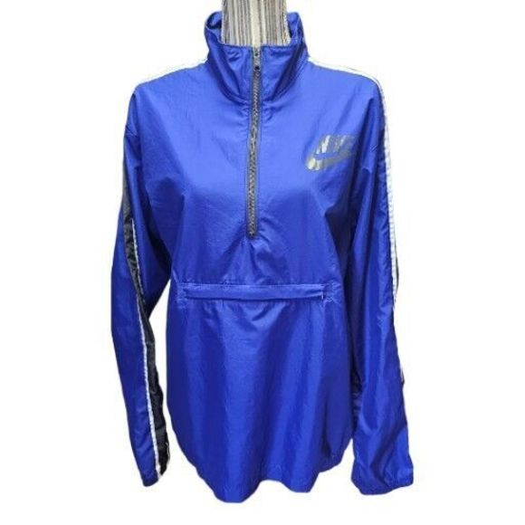 Nike Other - Nike Sportswear Men's Pullover SZ M 1/4 Zip Blue Windbreaker Jacket w/ pockets.